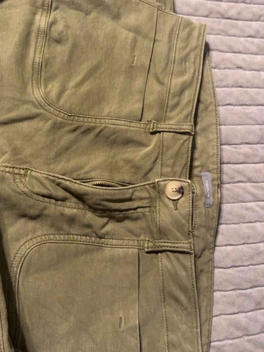 Maurices Olive Capri Pants with Front Patch Pocket - Picture 2 of 4